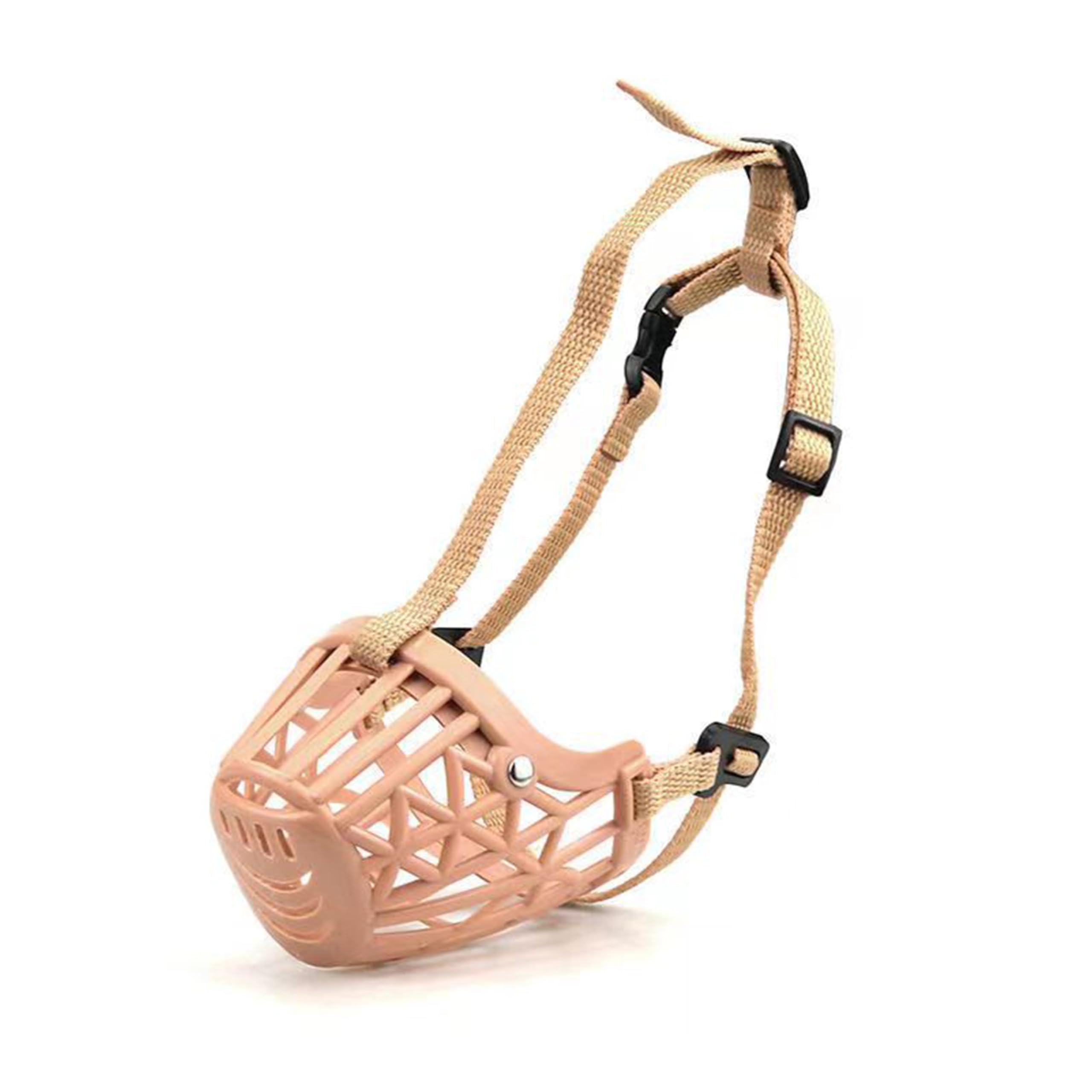 Classic Basket Dog Muzzle - Dog can Pant and Drink,Breathable Adjustable Padded Muzzle for Small Medium Large Dogs,Prevents Biting Barking and Chewing (Brown, 1#XXS)