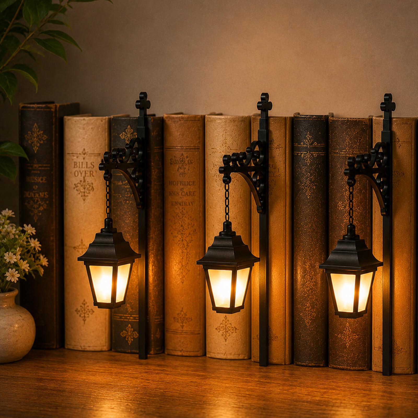 Bücherregal Nachtlicht LED Bibliothek Laterne, Dekorative Regal Lampe Mit USB, Warme Beleuchtung Für Schlafzimmer Lesezimmer Geschenk (3pcs)