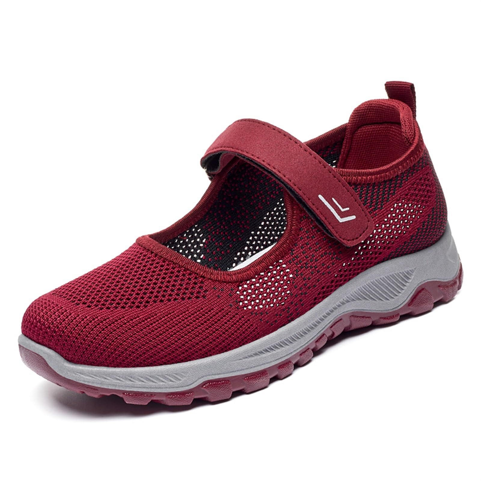 Chaussures De Tous Les Jours for Les Personnes Âgées Confortables Et Réglables Baskets De Marche Plates Et Fraîches Chaussures De Bateau Sandales for Femmes, Faciles À Enfiler Et À Enlever