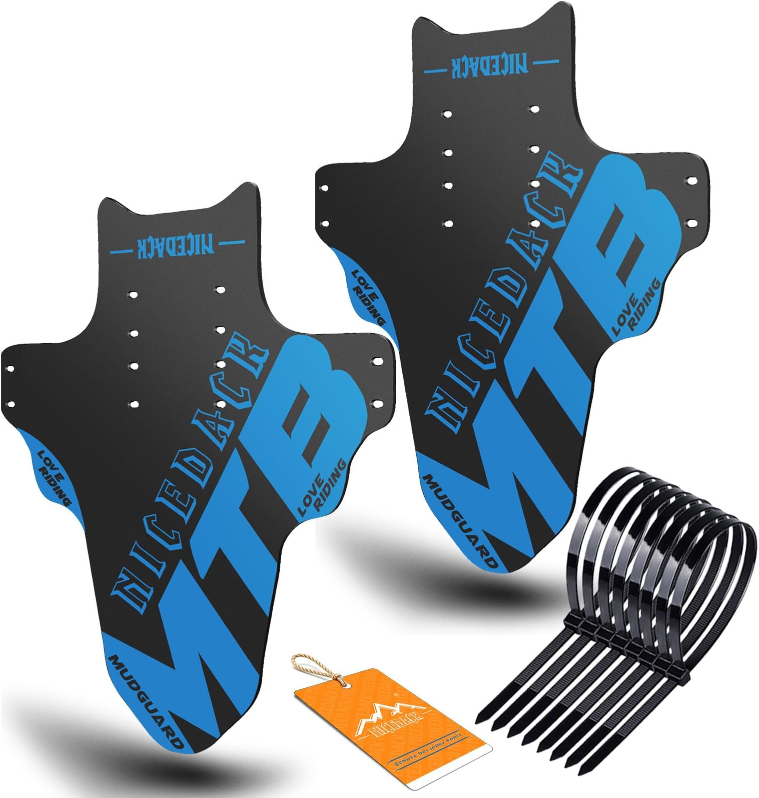 Mountain Bike Mudguard, Fits 20-29 Inch MTB, 2-Piece Set