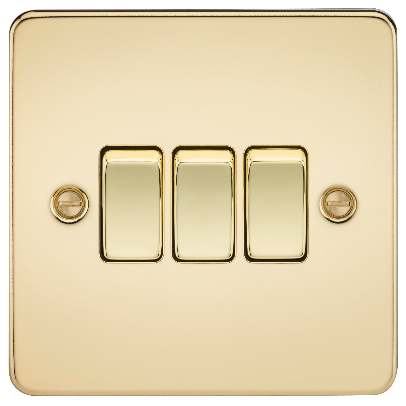 Knightsbridge FP4000PB FPAV4000PB Flat Plate 10A 3G 2 Way Switch-Polished Brass