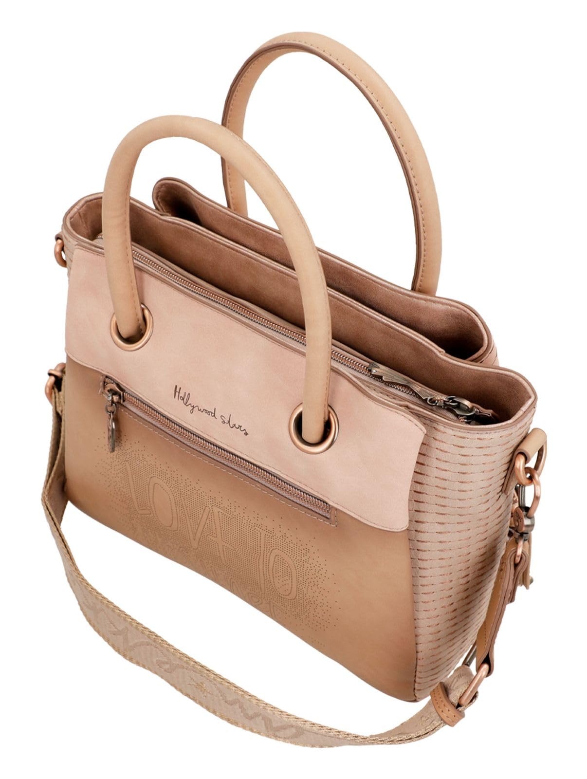 Anekke - Damentasche - Bowlingtasche aus Kunstleder für Damen mit verstellbarem Riemen, 2 Handgriffen und Reißverschlüssen - Zubehör und Accessoires für Damen - Maße 27 x 21 x 12 cm, bunt