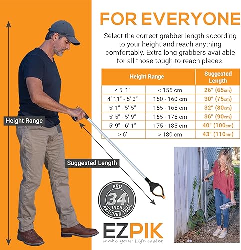 Miniatura 6 de EZPIK Herramienta de agarre plegable profesional de 34 pulgadas para personas mayores, herramienta de alcance para personas mayores, herramienta de