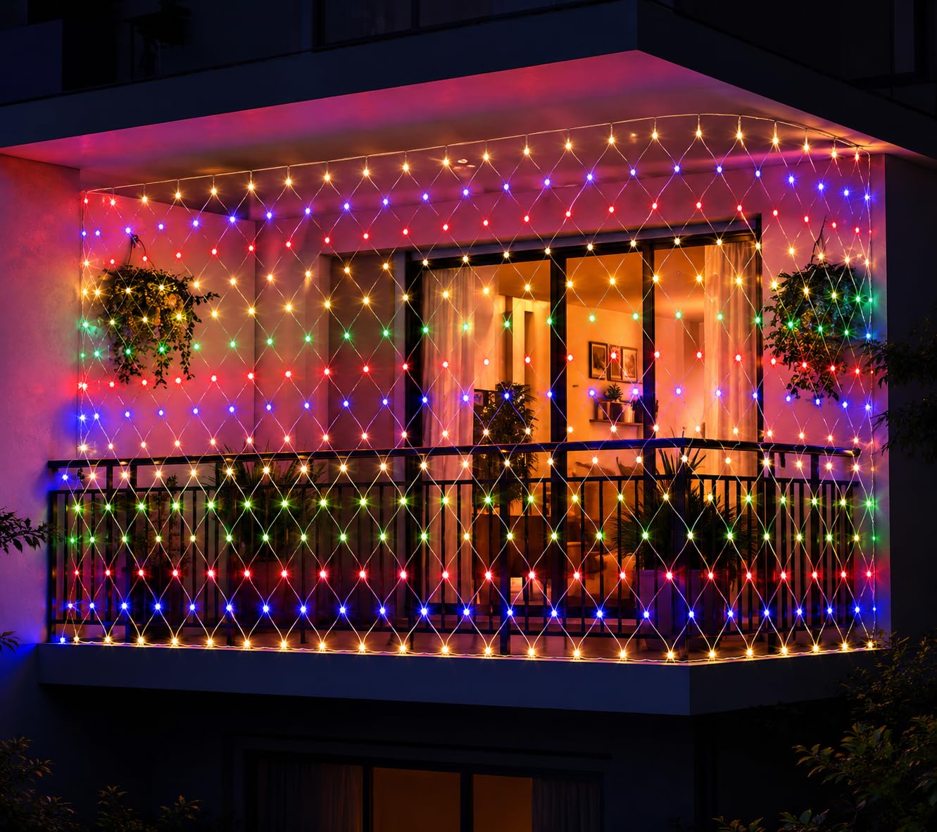 MIRADH Bright Led Net Mesh String Lights- Diwali Lights for Home Decoration 9.8ft x 6.6ft 192 LEDs 8 Modes Ganesh Puja Lights, Led Light for Decoration, Diwali Light Decorative Lights-image-41