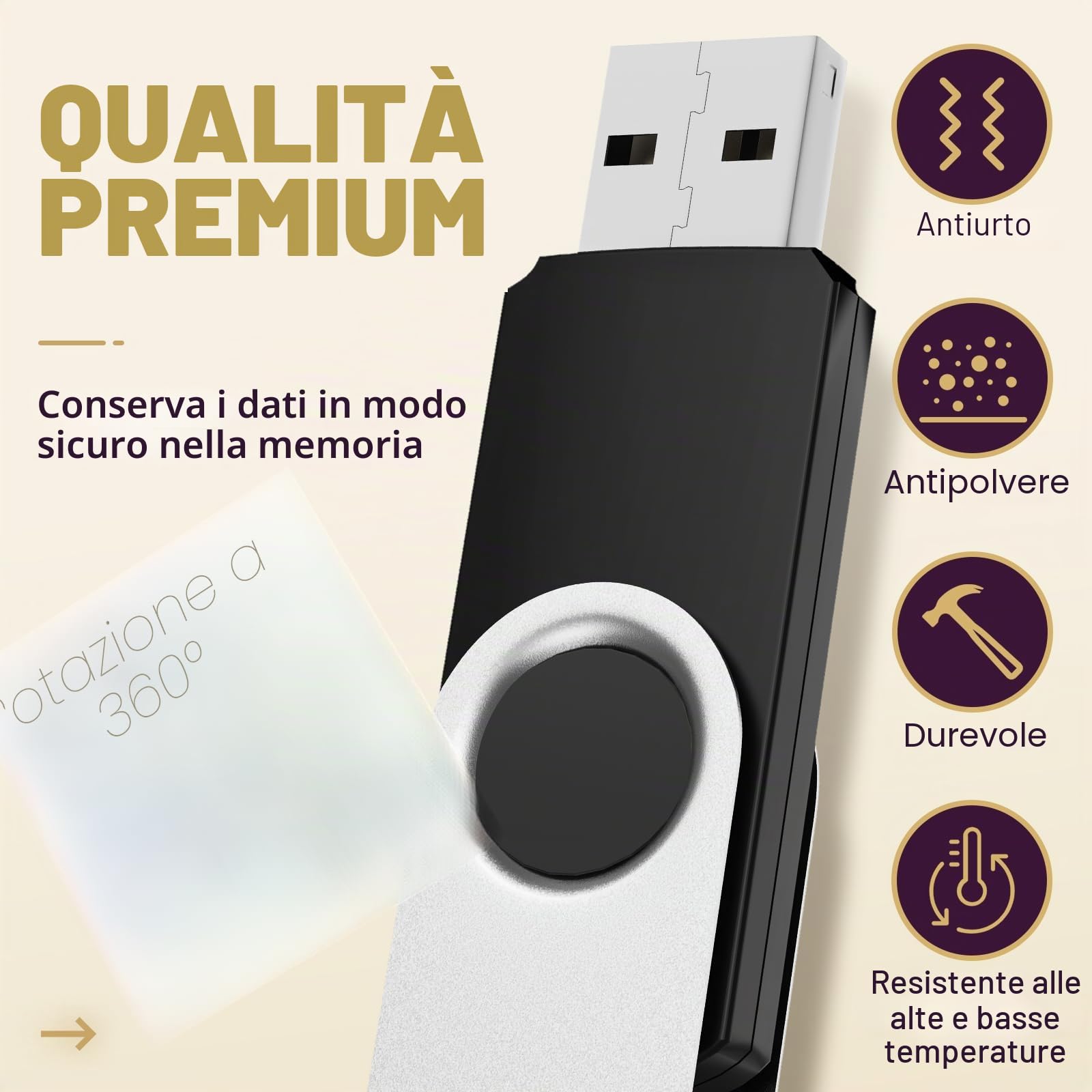 Chiavetta USB 128MB 10 Pezzi Pen Drives - Girevole Penna USB 2.0 Piccola Capacità Pendrive 128 MB - FEBNISCTE Pennetta USB Multicolore Set Memoria Flash Regalo Archiviazione Dati Foto