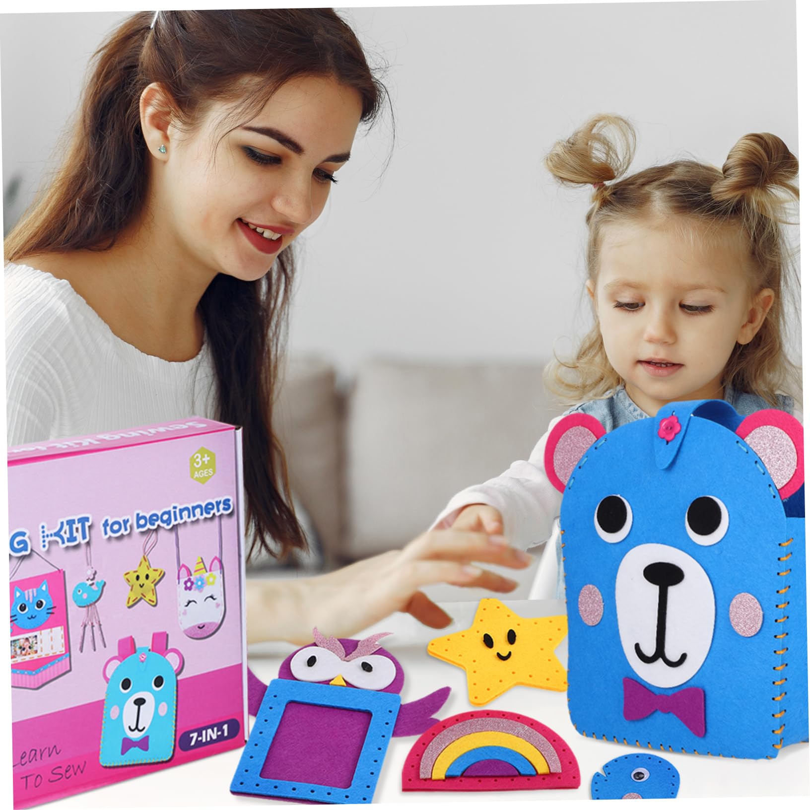 DECORNIJIA Kit Manualidades Costura Fieltro para Proyectos de Bolsos y Figuras DIY Diseño Único y Textura Resistente para Principiantes