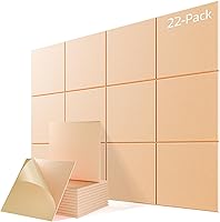 Vista 16 de Paquete de 6 paneles acústicos autoadhesivos, paneles de espuma de alta densidad a prueba de sonido de 12 x 12 x 0.4 pulgadas para paredes, paneles