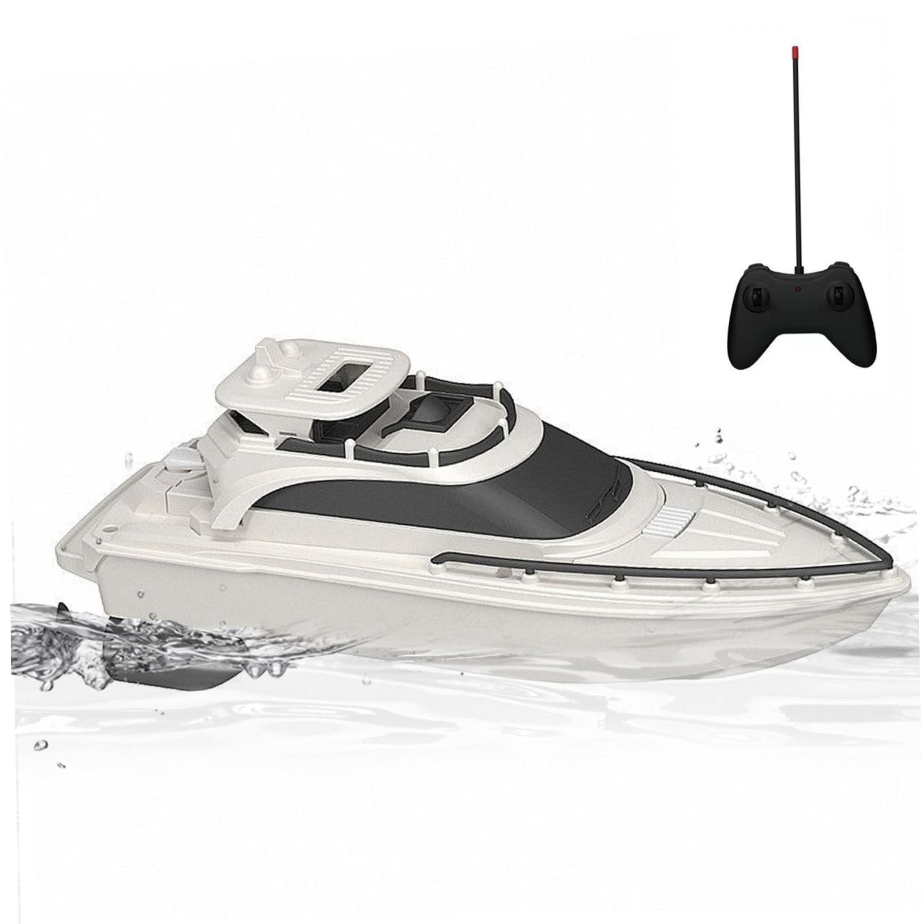 Barco de control remoto para piscina | Barcos de control remoto, barco RC impermeable de 4 vías de 2, 4 GHz, acorazado RC para evitar obstáculos con doble hélice, de yate de simulación con pilas