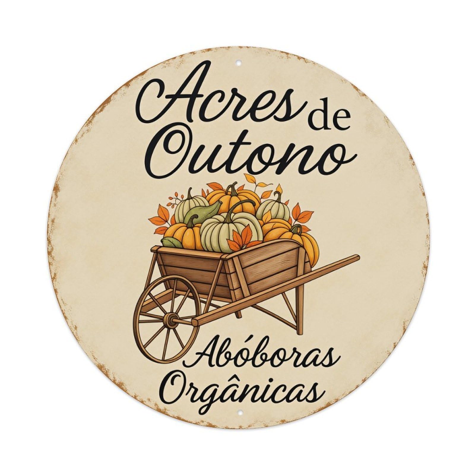 Acres of Autumn Organic Pumpkins Metal Tin Sign Vintage Garden Bedroom Cafe Bar Man Cave Home Wall Decor Metal Poster 8x8 inches