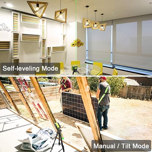 Miniatura 27 de Nivel láser con 2 puntos de plomada - Huepar 2 puntos de plomada y 2 herramientas de nivel láser de alineación de línea cruzada con ángulo amplio