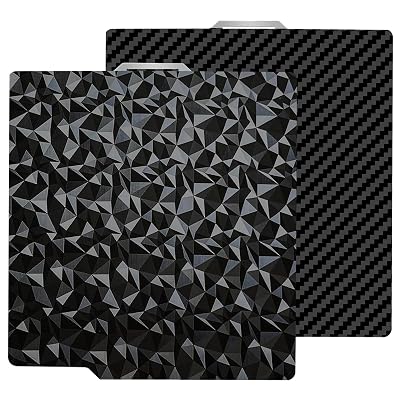 257x257mm PET PEO Double Side Build Plate for Bambu Lab X2D/P2S/X1C/X1/X1E/P1P/P1S/A1, Smooth Diamond PEO+Carbon Fiber PET Spring Steel Sheet Plate for Bambu Labs 3D Printer
