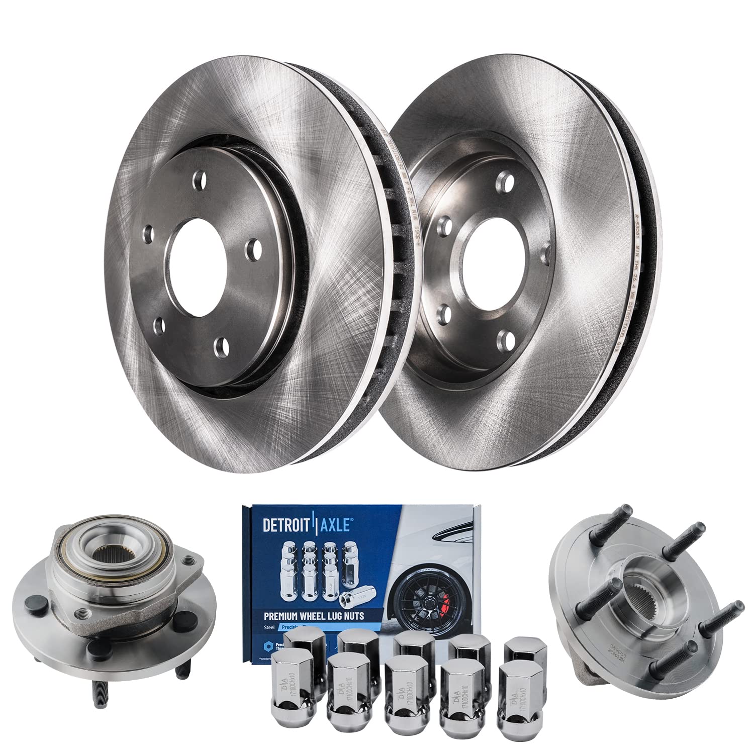 Detroit Axle - Front Brake Kit for 05-10 Dodge Dakota, 06-09