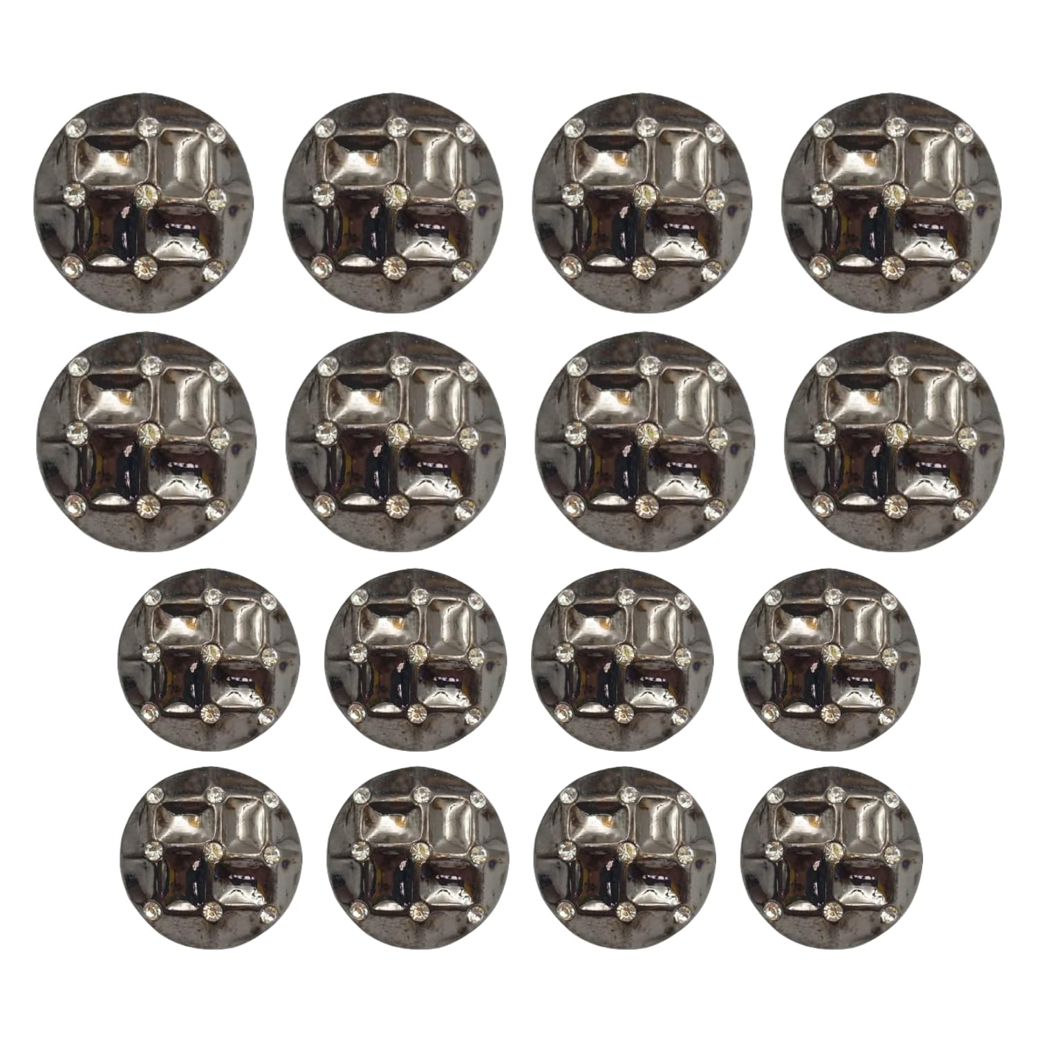 Ani accessories Diamond Look Design Metal Shank Button for Coat Blazer Suit, Sherwani and Indian Dresses Sports Coat and Bandhgala,Double Breast 8 Big and 8 Small (Black)-picture-47