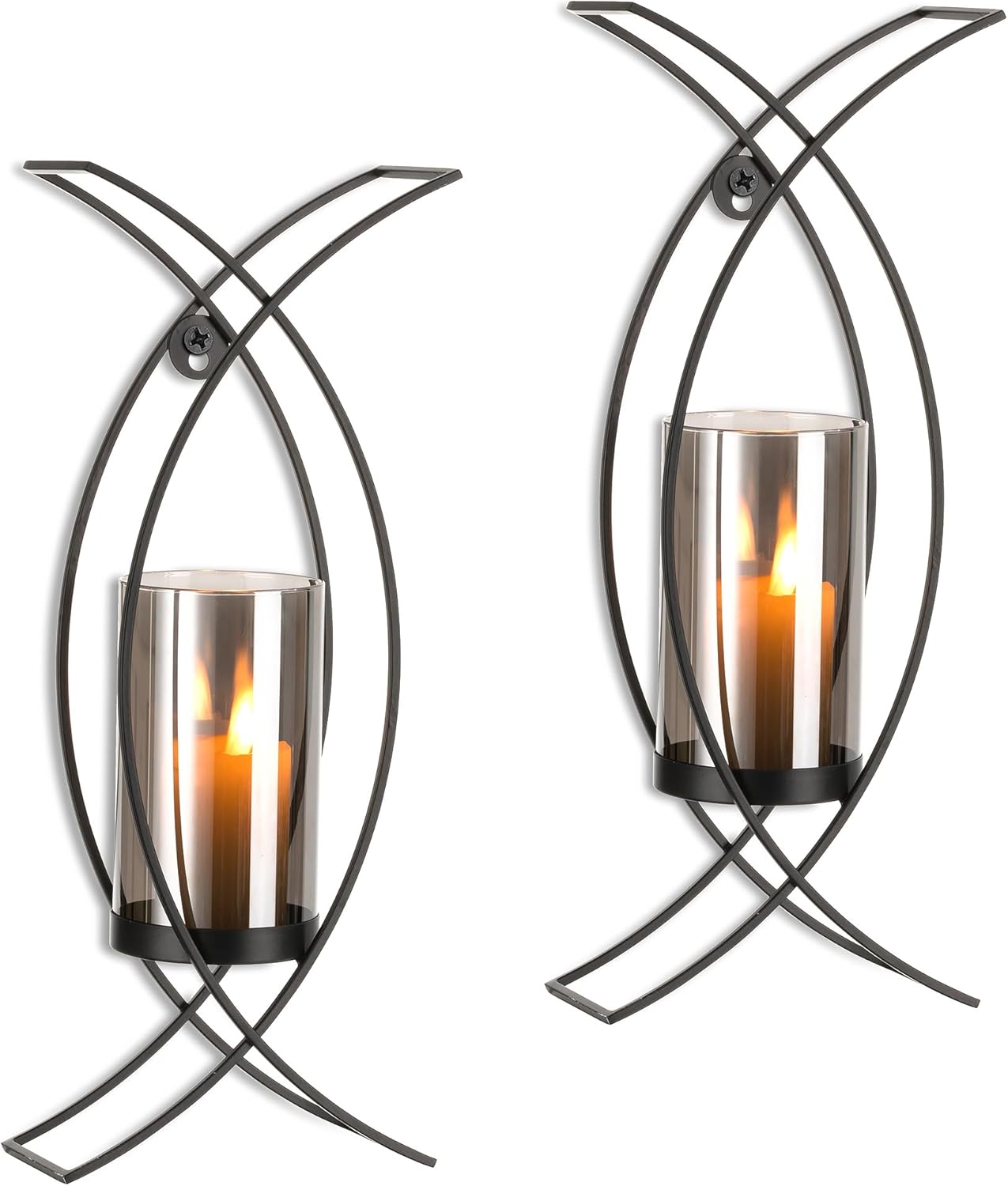 Walasis Candle Sconces Decorative Wall Decor Set of 2 Black