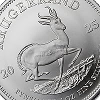 Vista 7 de 2025-1 oz South African Silver Krugerrand Coin Brilliant Uncirculated with Certificate of Authenticity 1 Rand Seller BU