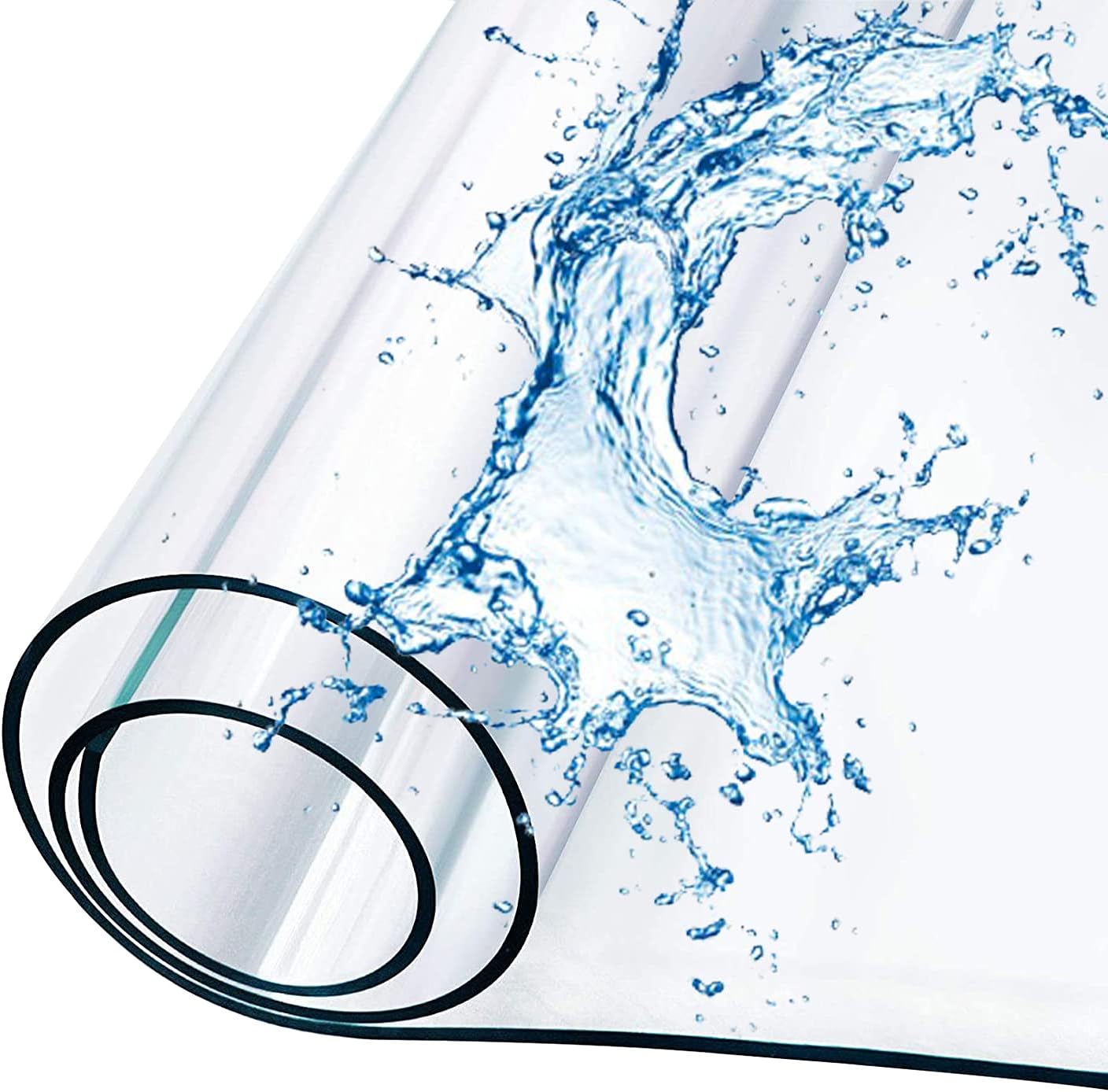 JHKJ Clear Plastic Tablecloth NonSlip Waterproof Wipeable