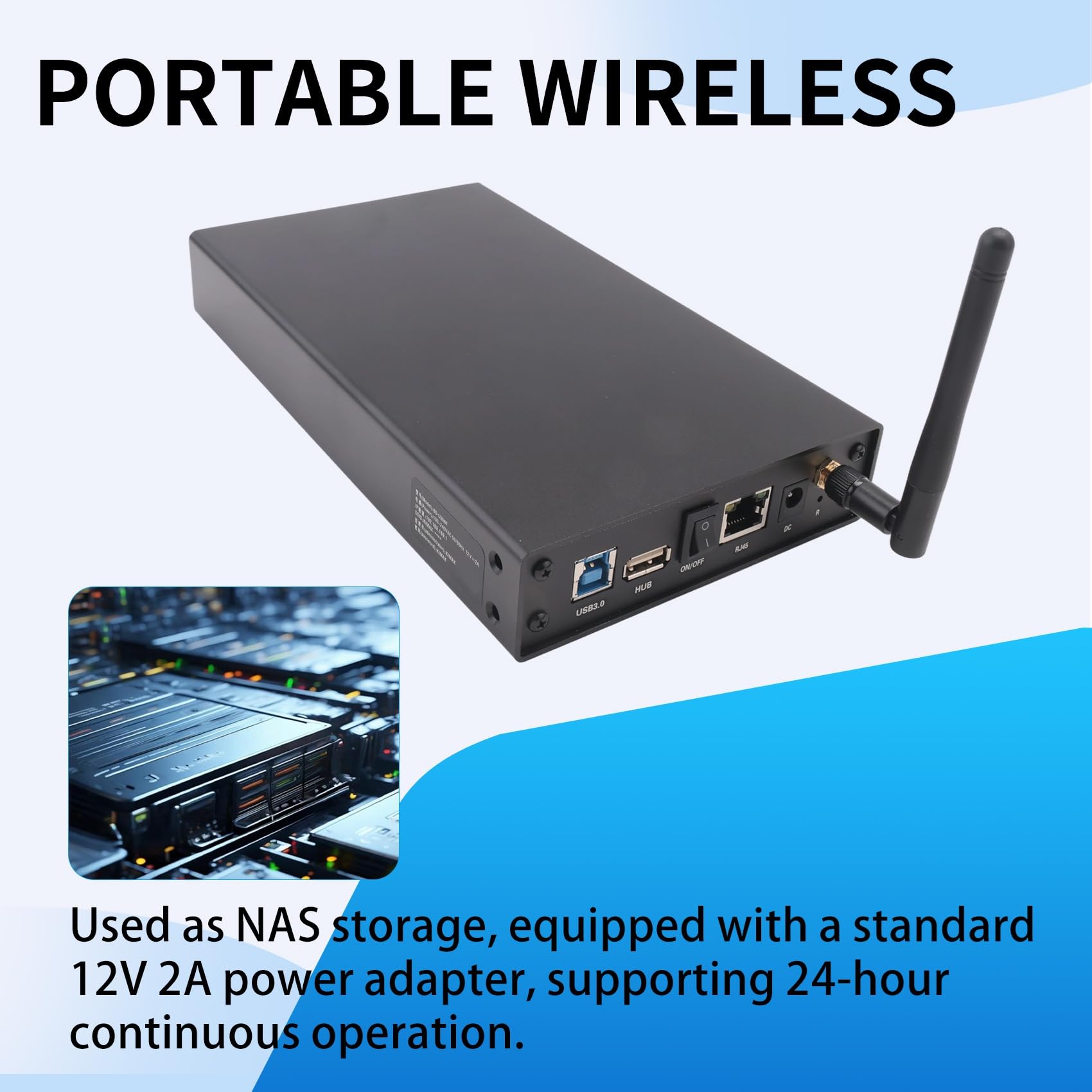 Boîtier Portable pour Disque Dur SSD 3,5 Pouces USB 3.0 RJ45 Ethernet NAS Serveur de Streaming Réseau Stockage pour Boîtier Prise UE