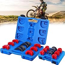 Driver Fork Gasket, 14 PCS Motorcycle Tyre Changer Fork Seal Tool Kit Driver Installation Tool Kit Universal Carbon Steel Fork Gasket for Motorcycles and Bicycles with Packing Box