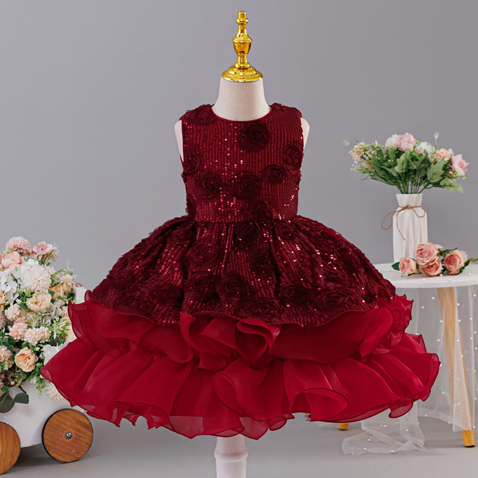 Vestidos para niñas, falda para niños, vestidos de niña, vestido de noche elegante, vestido de noche para niñas, color rosa, con lentejuelas, holgado, vestido de cumpleaños infantil, 6-13 años