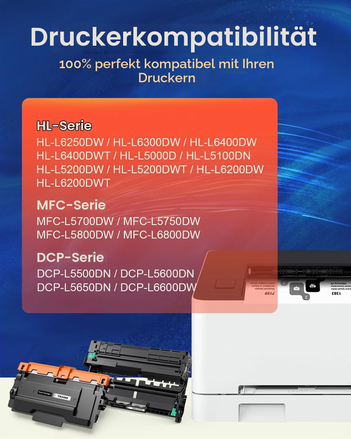 TN3480 Toner + DR3400 Trommel Kompatibel für Brother TN-3480 Tonerkassette DR-3400 Trommel für Brother HL-L5100DN MFC-L5750DW MFC-L5700DN HL-L5000DN HL-L5200DW HL-L6400DW DCP-L5500DN MFC-L6800DW