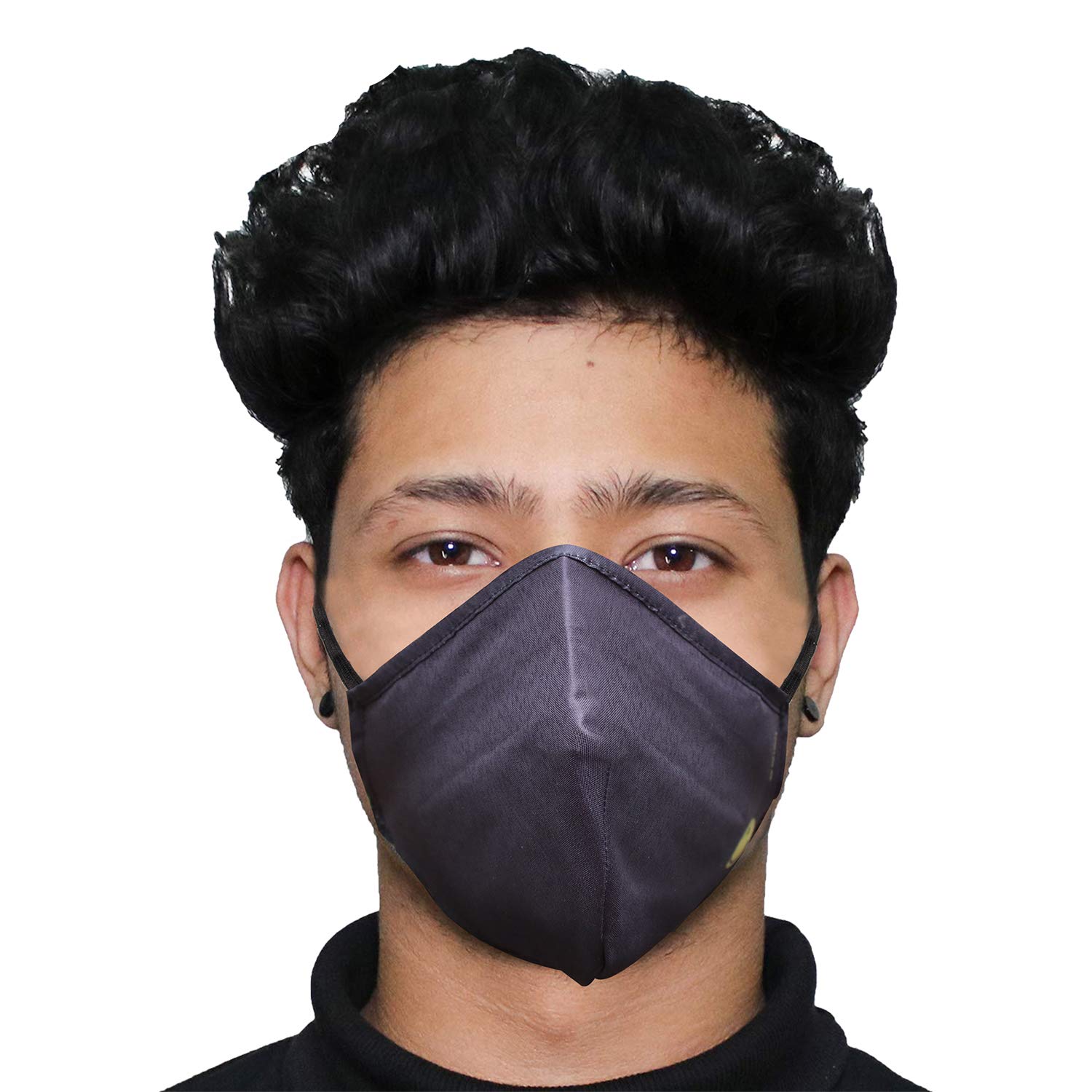 ORILEY ORSM07 Smiley Washable & Reusable Face Mask with 2 Replacement Filter & Adjustable Headloop Elastic Breathable Protective Mouth Cover (5 Pcs)