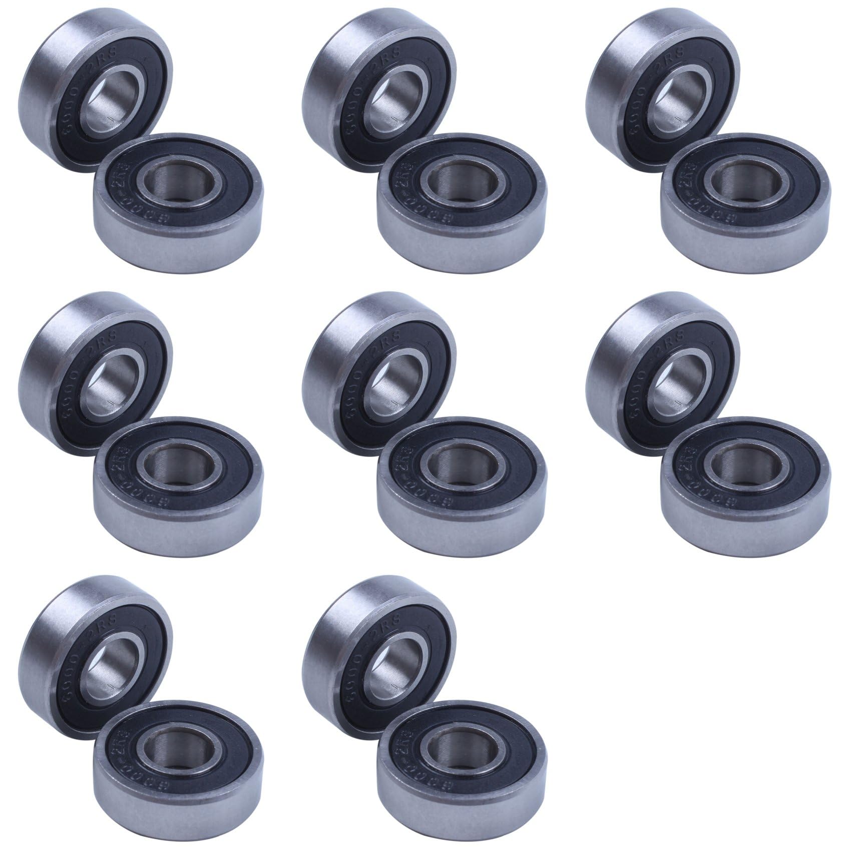 Jnchdghwa Silver & Black 80Pcs 6000Rs Shielded Deep Groove Radial Ball Bearings 10Mmx26mmx8mm