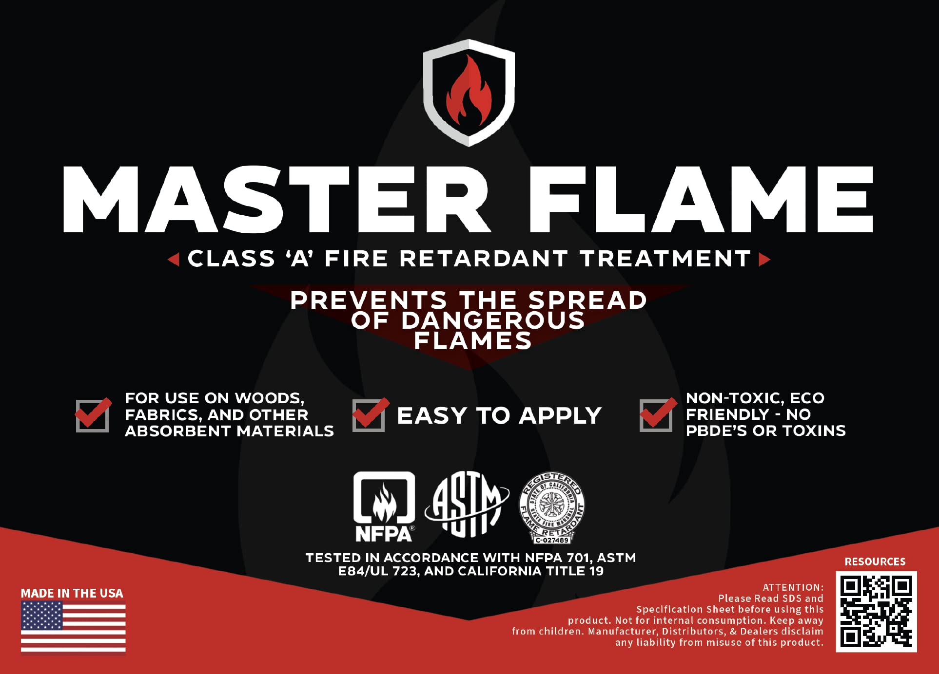 Master Flame Fire Retardant Spray on application or Mix with Paint 1 GALLON Buy Online in