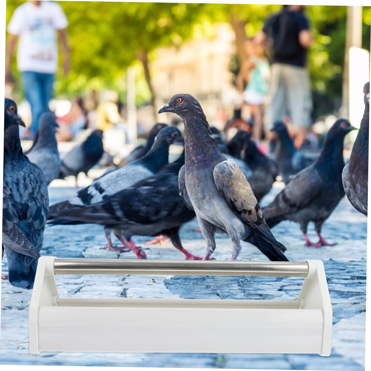 Comedero para Pájaros de Plástico Acero 2 Piezas Blanco | Anti-salpicaduras, Ligero y Resistente al Desgaste, Fácil de Limpiar, para Parques y Jardines