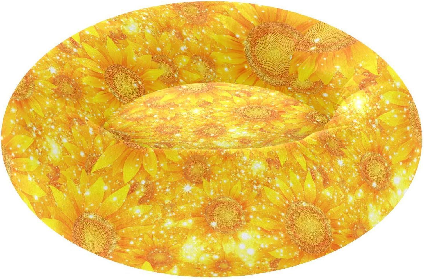 Pet Dog Beds Anxiety Relief Fluffy Cat Pillow Bed for Small Size Pets Supplies M Beautiful Sunflowers