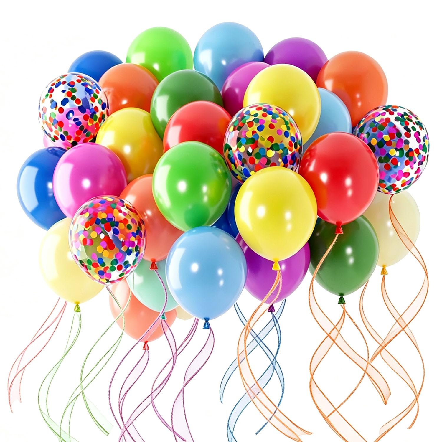 66 Rainbow Balloons Pack Assorted Color, 12 Inch Latex Balloons, 11 Color Party Helium Balloon, Colourful Balloons for Birthday, Wedding, Anniversary