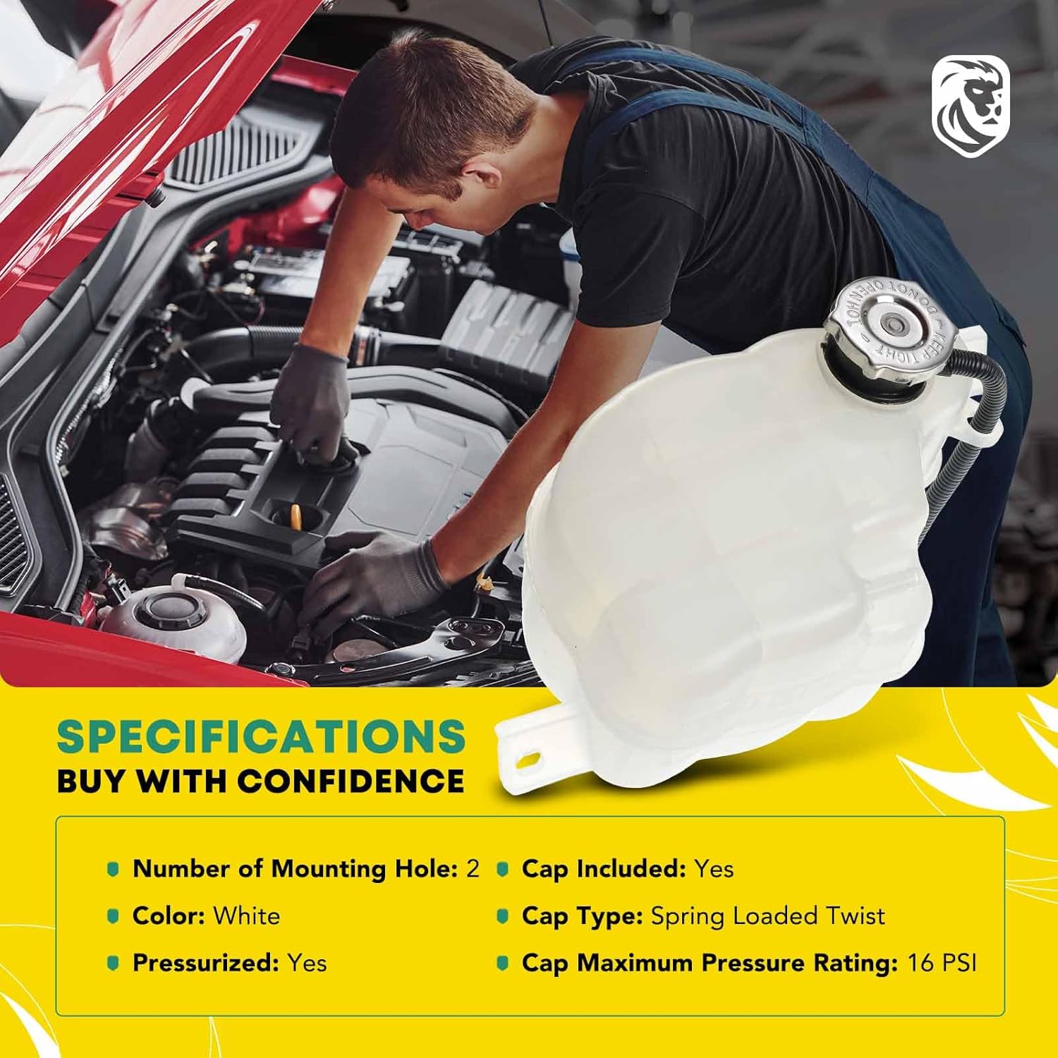 YHTAUTO Engine Coolant Recovery Overflow Reservoir Tank W/Pressurized Cap & Tubing For Dodge Journey 2009-2010 3.5L 2011-2019 3.6L, Replace for # 05058456AD, 05058456AE, 4596198