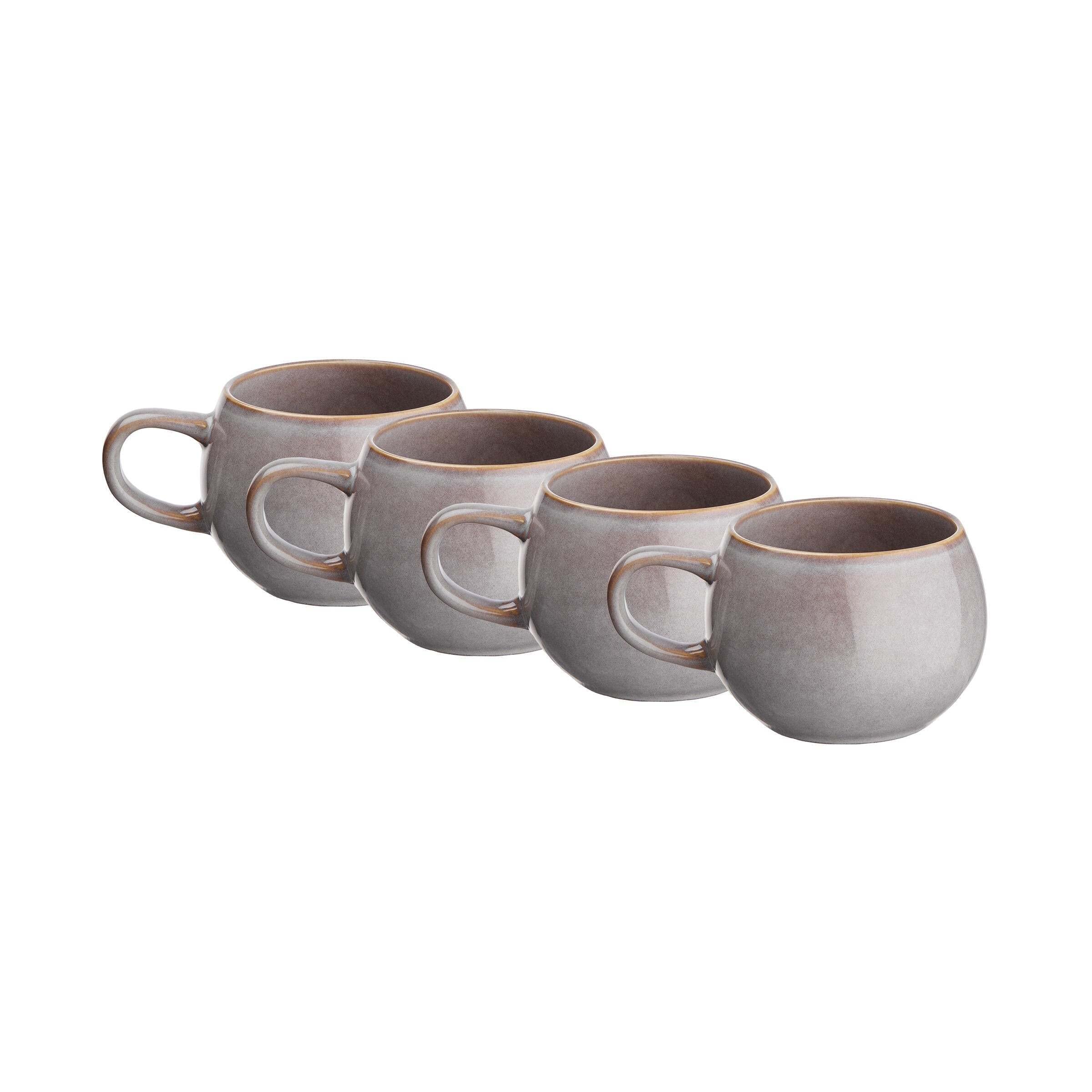 BUTLERS Tasse Ohne Henkel, 300ml, 4er Set – Steinzeug-Becher Im Boho-Look Mit Farbverlauf, Mikrowellen- Und Spülmaschinenfest