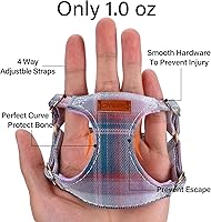 Vista 22 de CHEDE No Pull Floral Pattern Dog Harness - Lightweight and Soft, Adjustable Small Dog Harness Set with Leash, Suitable for Puppy to Medium-Sized Dog