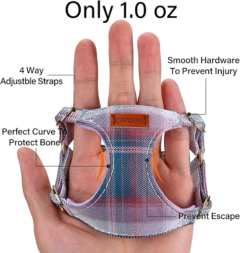 Miniatura 22 de CHEDE No Pull Floral Pattern Dog Harness - Lightweight and Soft, Adjustable Small Dog Harness Set with Leash, Suitable for Puppy to Medium-Sized Dog