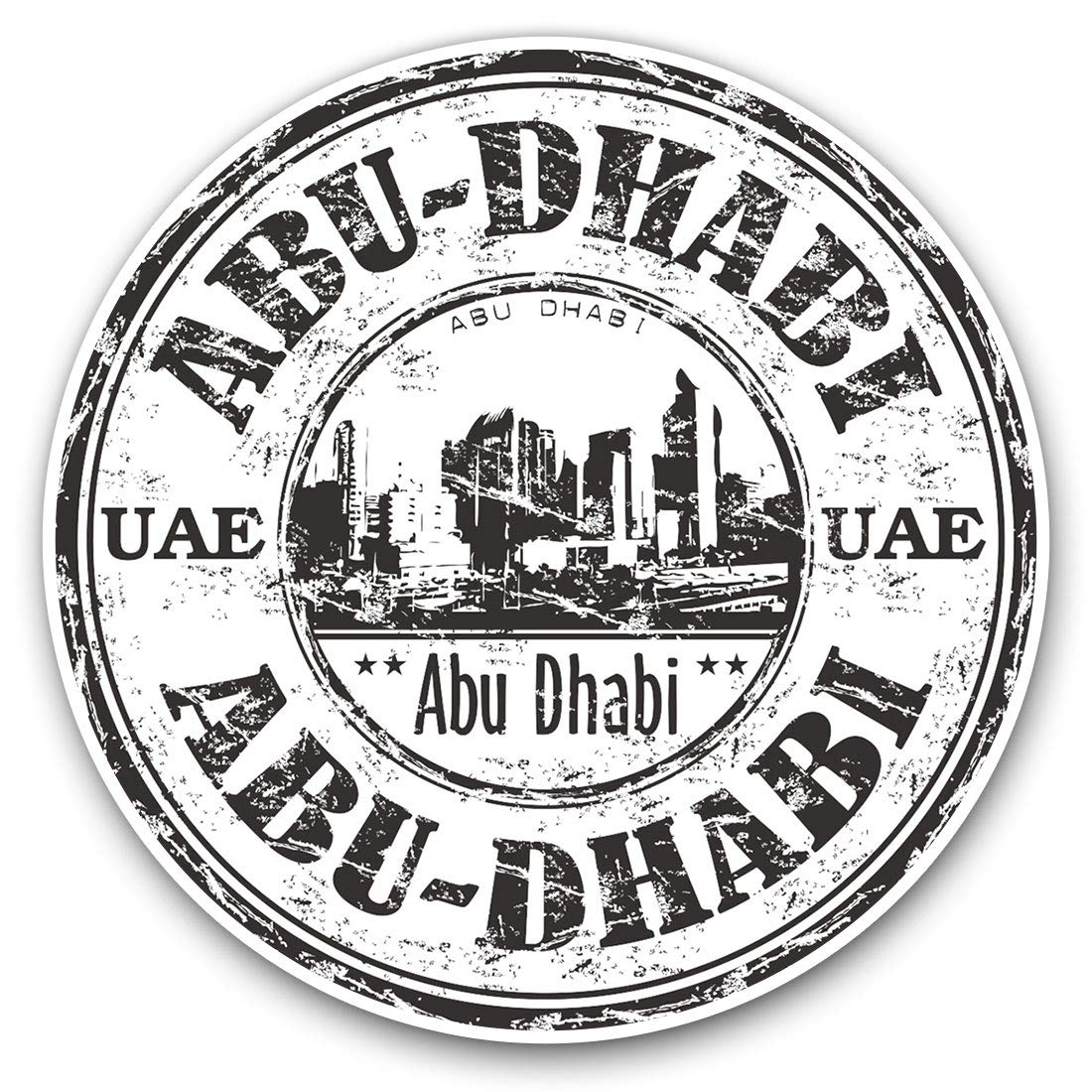 Destination Vinyl Ltd Abu Dhabi United Arab Emirates Uae 7091 Vinyl Stickers (Set Of 2) 7.5Cm - Abu Dhabi United Arab Emirates Uae #7091