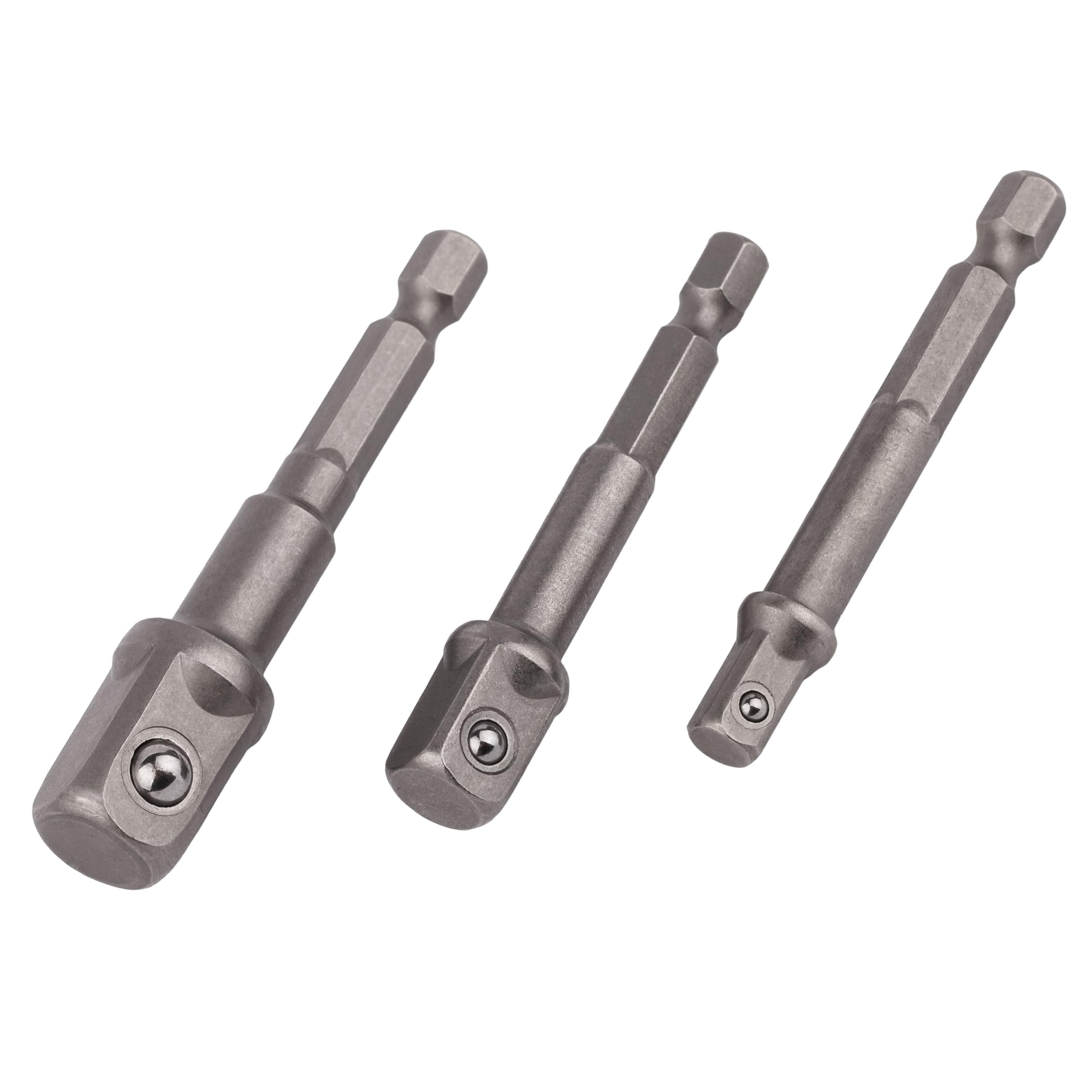 MIVOS Hexagonal to 1/4 inch, 1/2 inch, 3/8 inch square, 3 pieces hexagonal socket adapter, socket adapter, socket wrench - Image 3