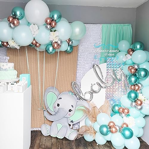 Miniatura 8 de Globos de color verde menta, paquete de 66 globos de látex verde pastel de 12 pulgadas para graduación, Pascua, boda, cumpleaños, despedida de