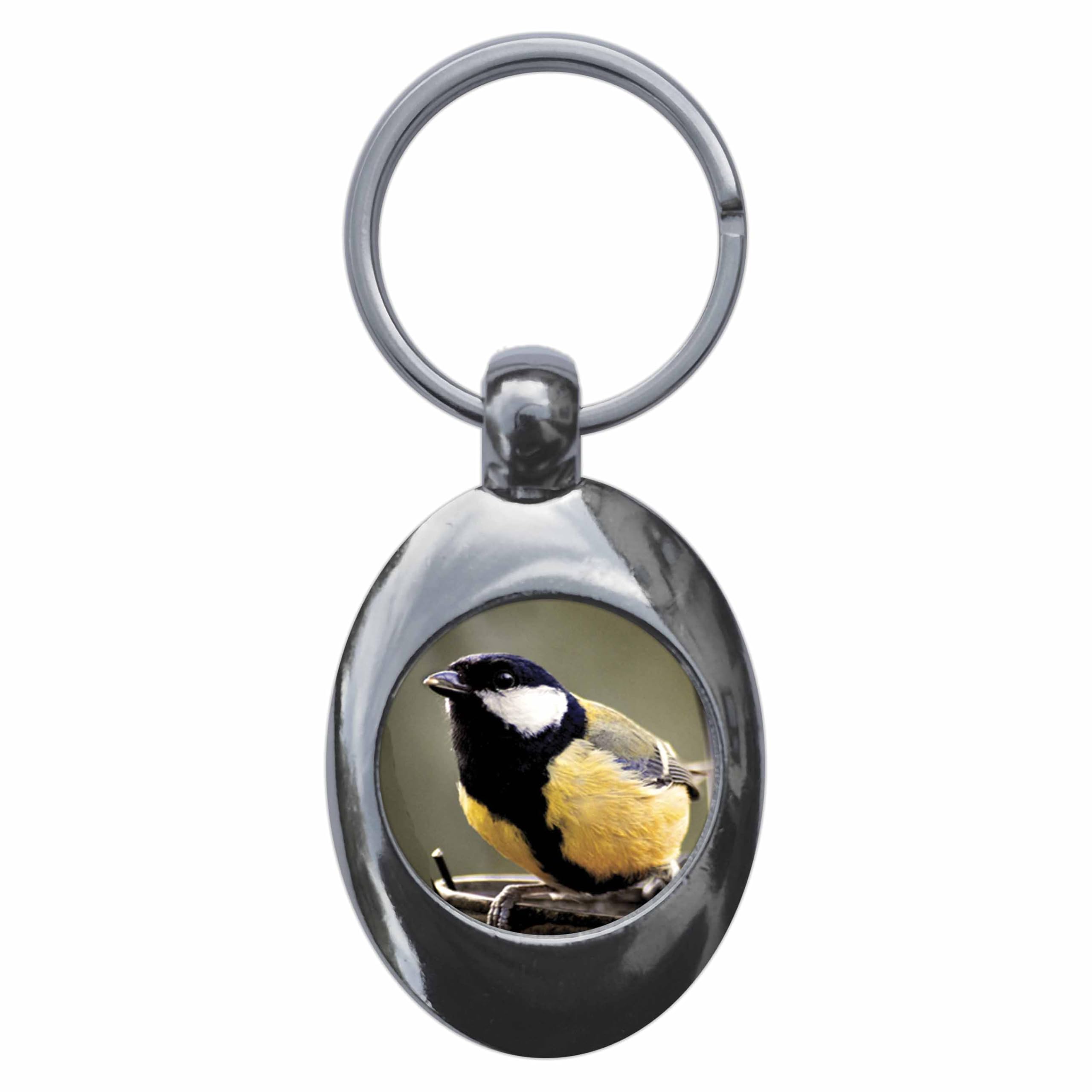 Ozorath Great Tit Keyring Keychain Key Ring Chain With Trolley Coin