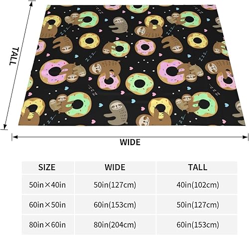 Miniatura 4 de Manta cálida de microforro polar ultrasuave de perezoso y dona para cama, sofá, sala de estar (niños)