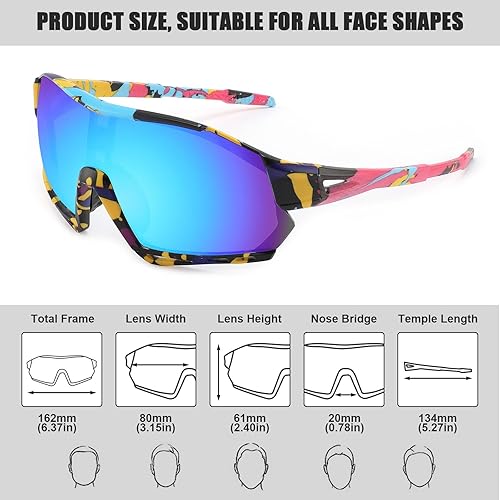 Miniatura 4 de Karsaer Vision - Gafas de sol deportivas para ciclismo, para niños y jóvenes, para correr, béisbol, softbol, MTB