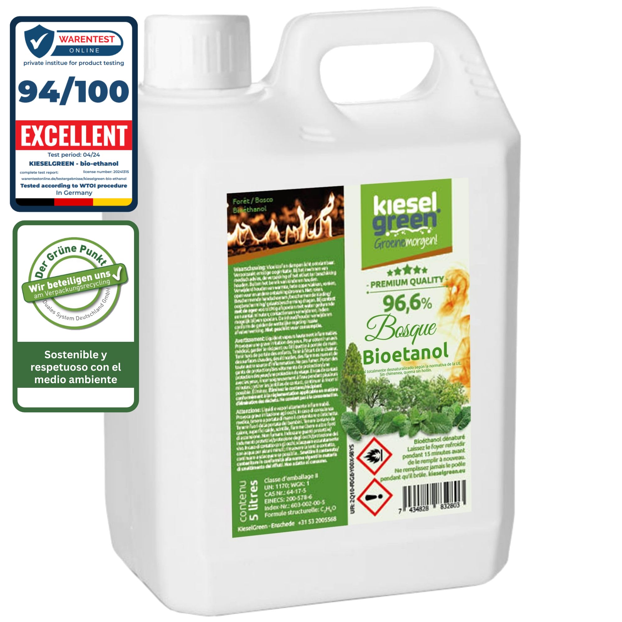 Bioetanol 5 Litros con Fragancia para Chimenea de Etanol, Muchas Variedades – Bioalcohol como Fragancia de Ambiente – Estufas de Bioetanol, Biochimenea Etanol, Ethanol (Wa5)