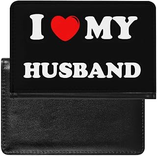 I Love My Husband Cute Passport Covers Slim Vaccine Card Organizer Holder Travel Wallet with Card Slots