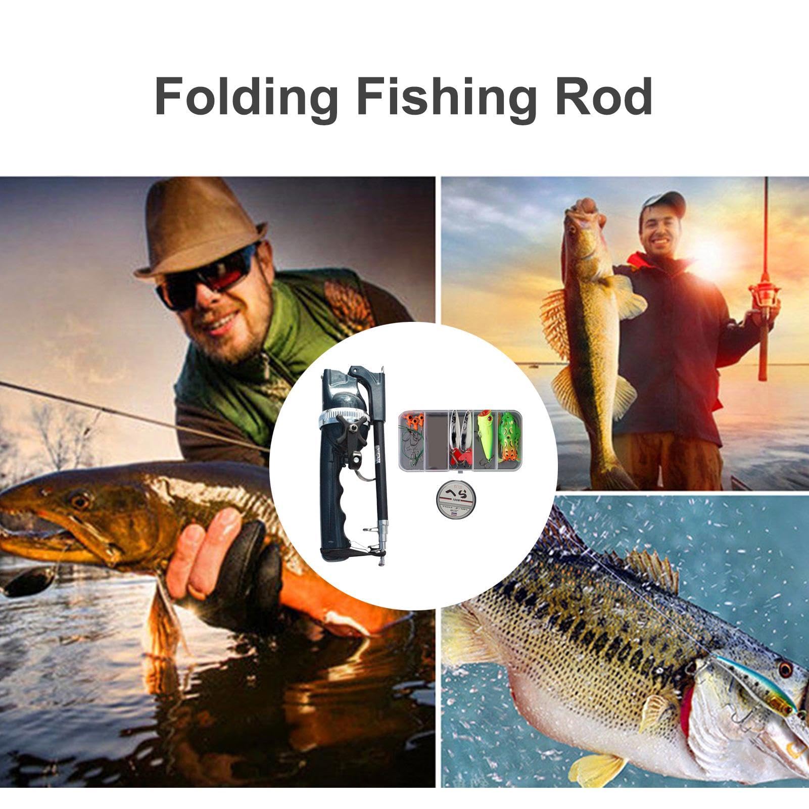 2024 Mini canna da pesca portatile tascabile canna telescopica a forma di penna canna da pesca pieghevole con mulinello ruota set di attrezzi da pesca pesca all'aperto fiume e lago – acquista