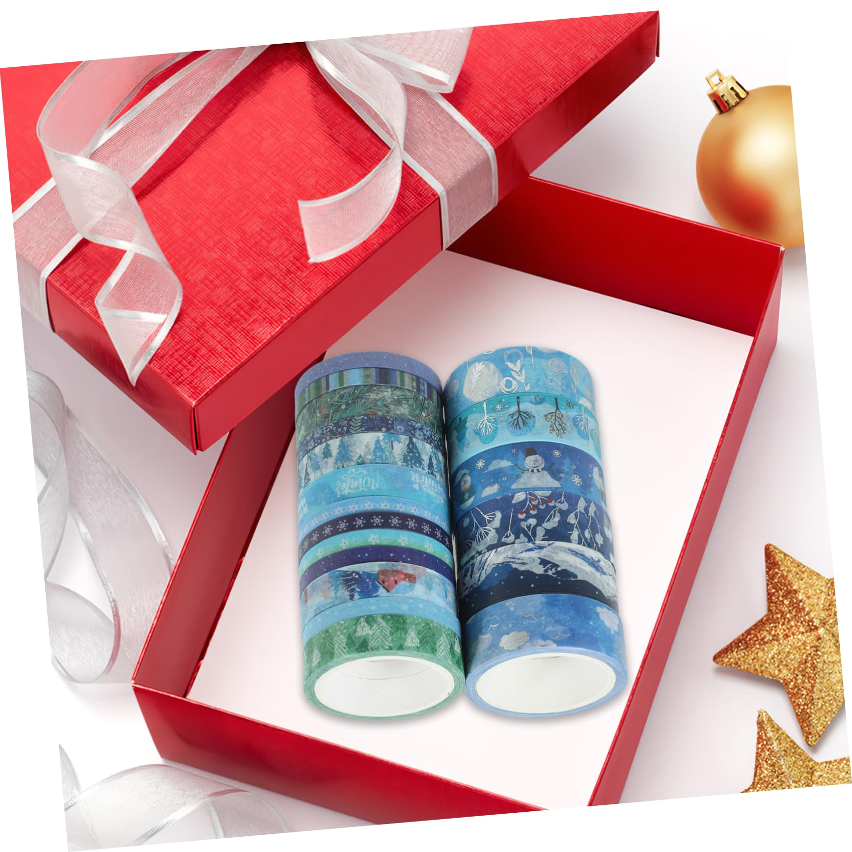 NUOBESTY 57 Rollen Süßes Scrapbooking Washi Tape Diy Washi Tapes Washi Tape Zum Verpacken Von Geschenken Klebeband Für Scrapbooking Thema Weihnachten Blue Japanisches Papier