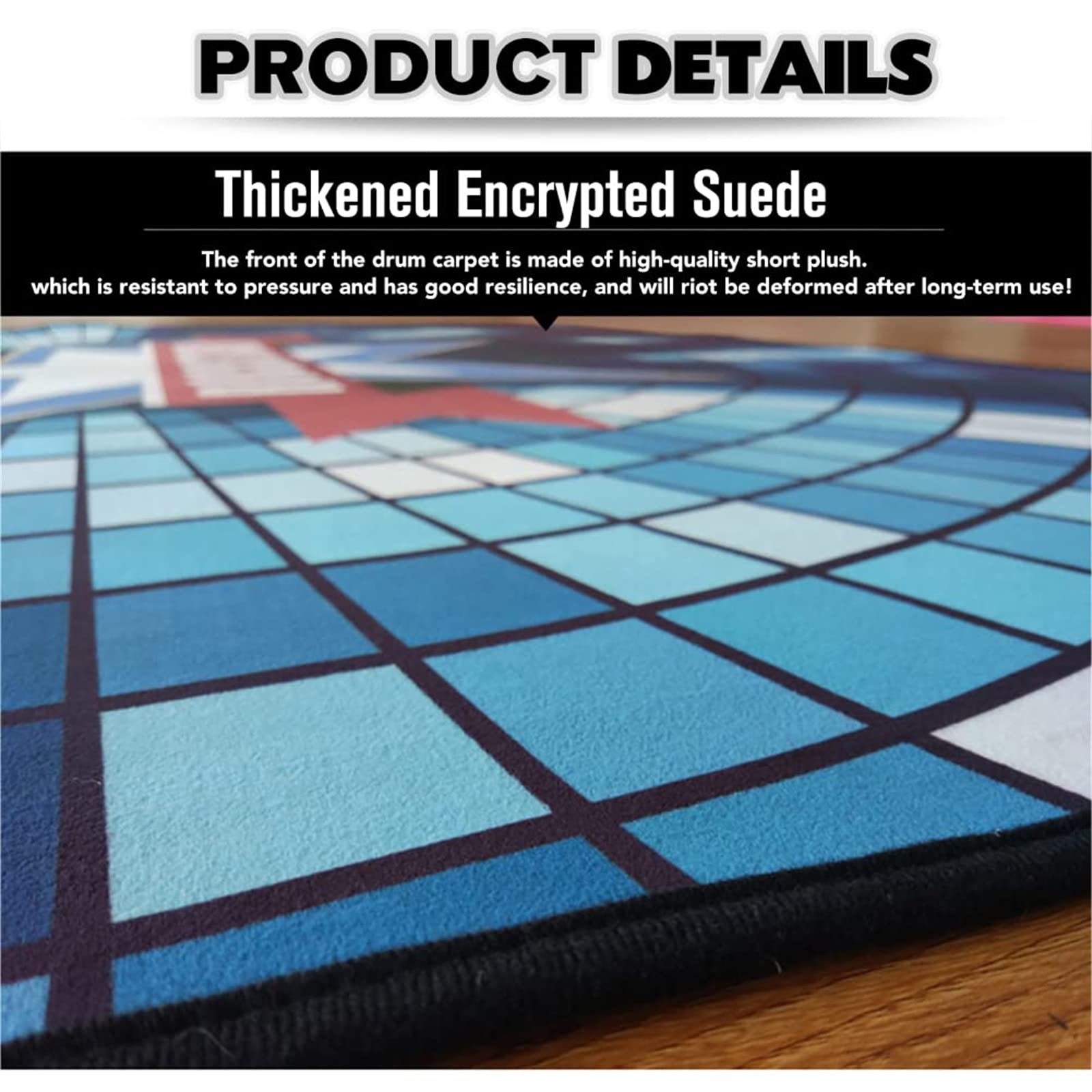 Tappeto Per Batteria Antiscivolo 180x140 Cm - Insonorizzato Per Batteria Acustica Ed Elettronica - Foto 9