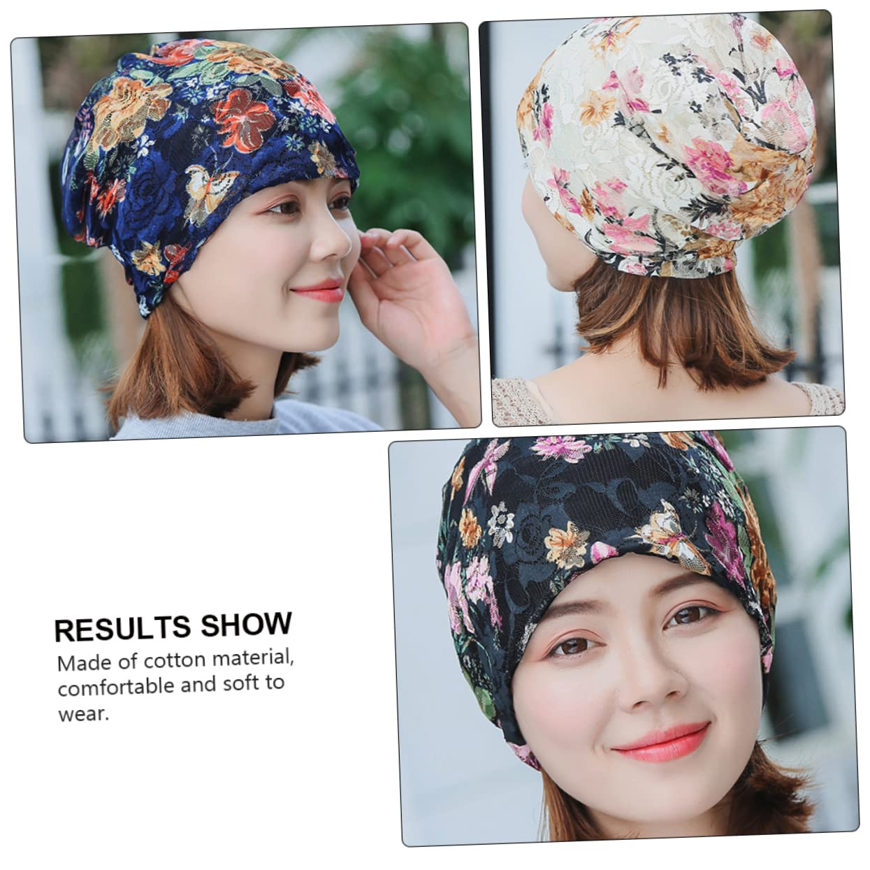 SHERCHPRY 6 szt. koronkowa czapka ciążowa opaska na głowę dla kobiet damska czapka bandany dla kobiet do spania czapka beanie damska czaszka