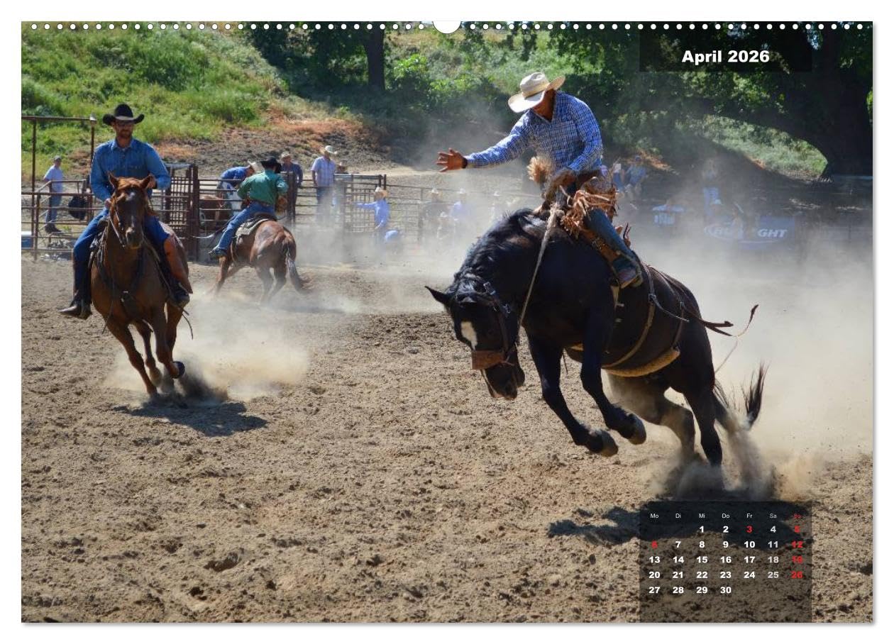 Faszination Rodeo (Wandkalender 2026 DIN A2 quer), CALVENDO Monatskalender: Aktionsreiche und stimmungsvolle Bilder aus der Welt des Rodeosports (CALVENDO Sport)