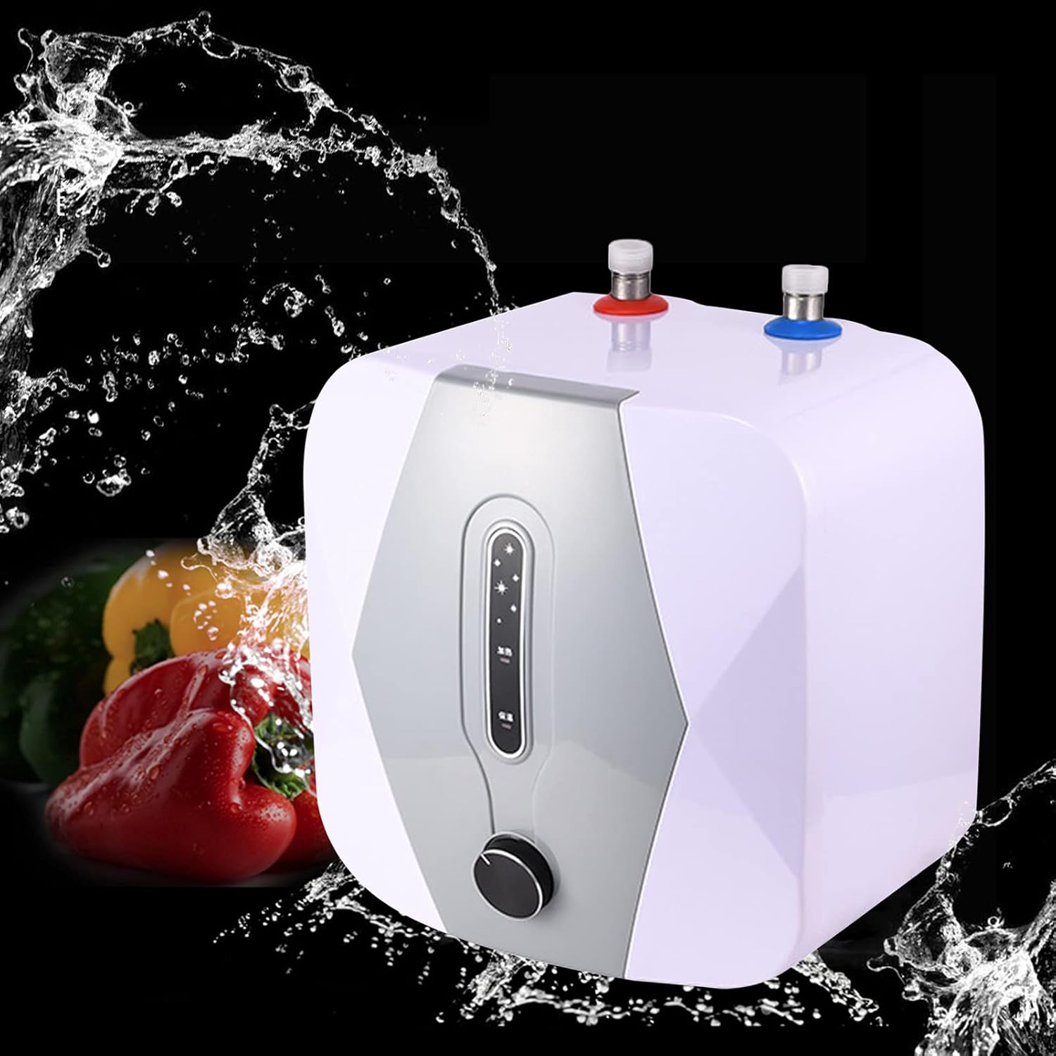 8L Electric Storage Tank Water Heater Instant Hot Water Heater for Kitchen Bathroom,Home,hotels,hair salons,33 * 26 * 29 cm,1500W,Max 75 ℃,Heating time(8-15 minutes),IPX4