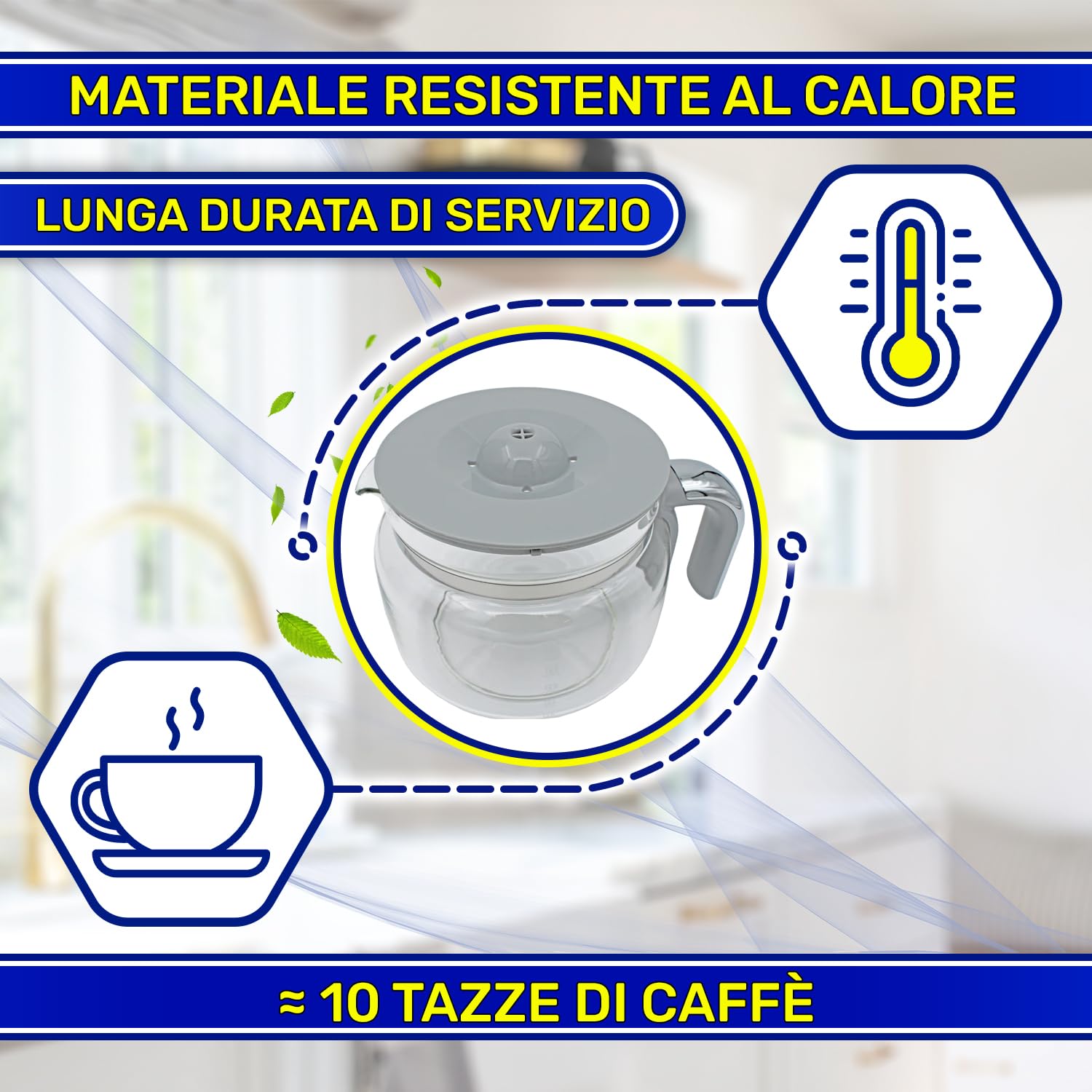 Caraffa Caffe Americano con Coperchio per Macchina Caffe Americano 200x150x130 mm con Codice Originale 697650076 DCGC01 per Smeg - Garanzia di 10 Anni - MONTERAL