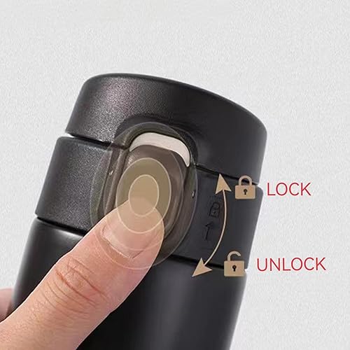 Miniatura 2 de Botella de agua térmica con aislamiento al vacío, taza de café de viaje con tapa de hebilla de seguridad, vaso de acero inoxidable a prueba de